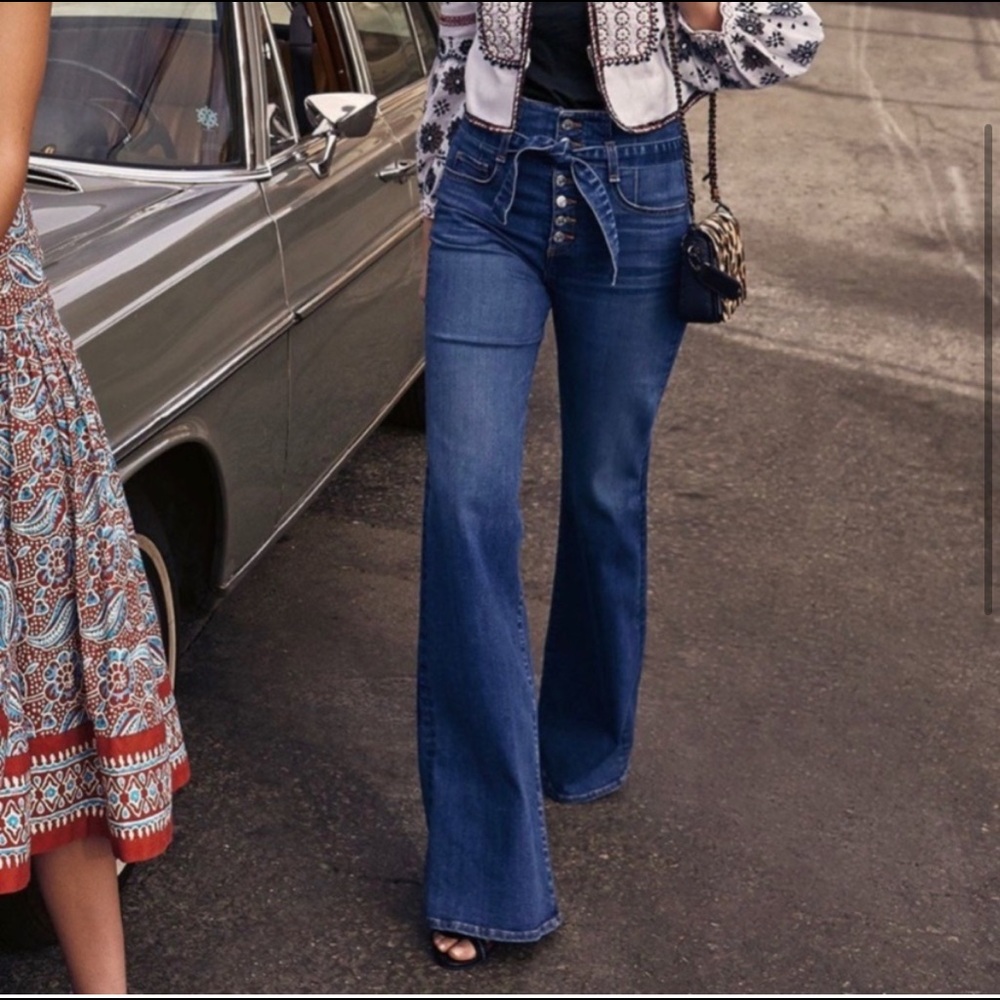 Veronica Beard Rosanna High Rise Wide Leg Jeans 31